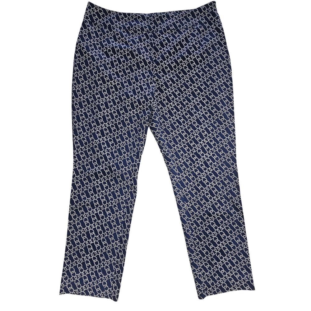 Island Republic Navy and White Chain Print Cropped Pants Size 16